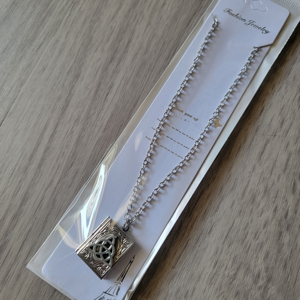 Silver Tone Locker Pendant Necklace